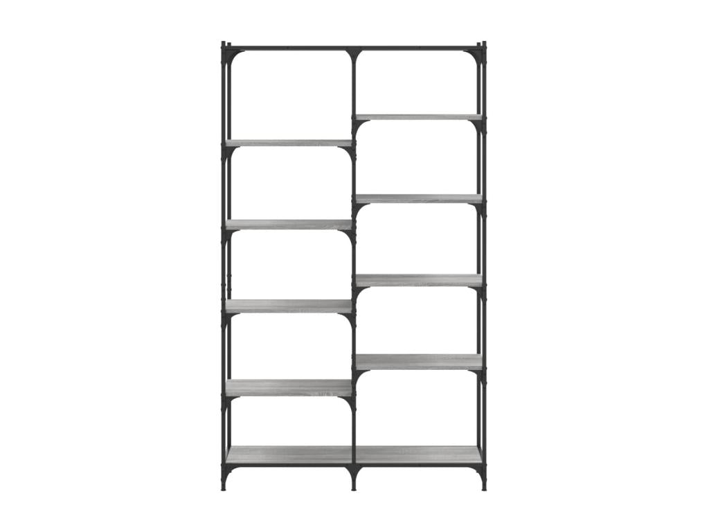 Nidchicshop bookcase, grey, 100x32x170 cm, engineered wood and iron, 61056YCOJ