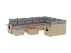 Nidchicshop 11-piece garden furniture set and cushions, beige wicker resin, 48501QXEG