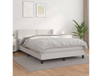 Nidchicshop bed base with mattress, white, 140x190cm, faux leather, 00764ZFJR