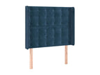 Headboard with wings, Dark Blue, 103x16x118/128 cm, Velvet, 93210HDDN