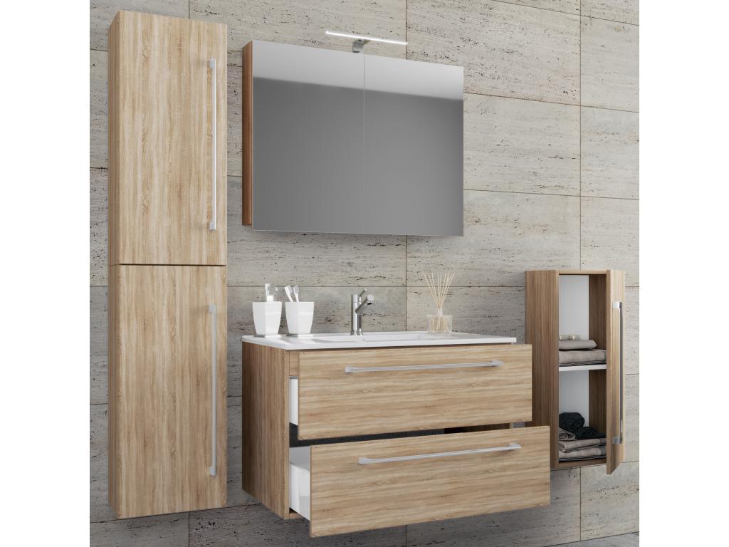 Calmetop 5-piece bathroom vanity set with sink and drawer SC 60 - Calmetop sawn oak 72474XPHM