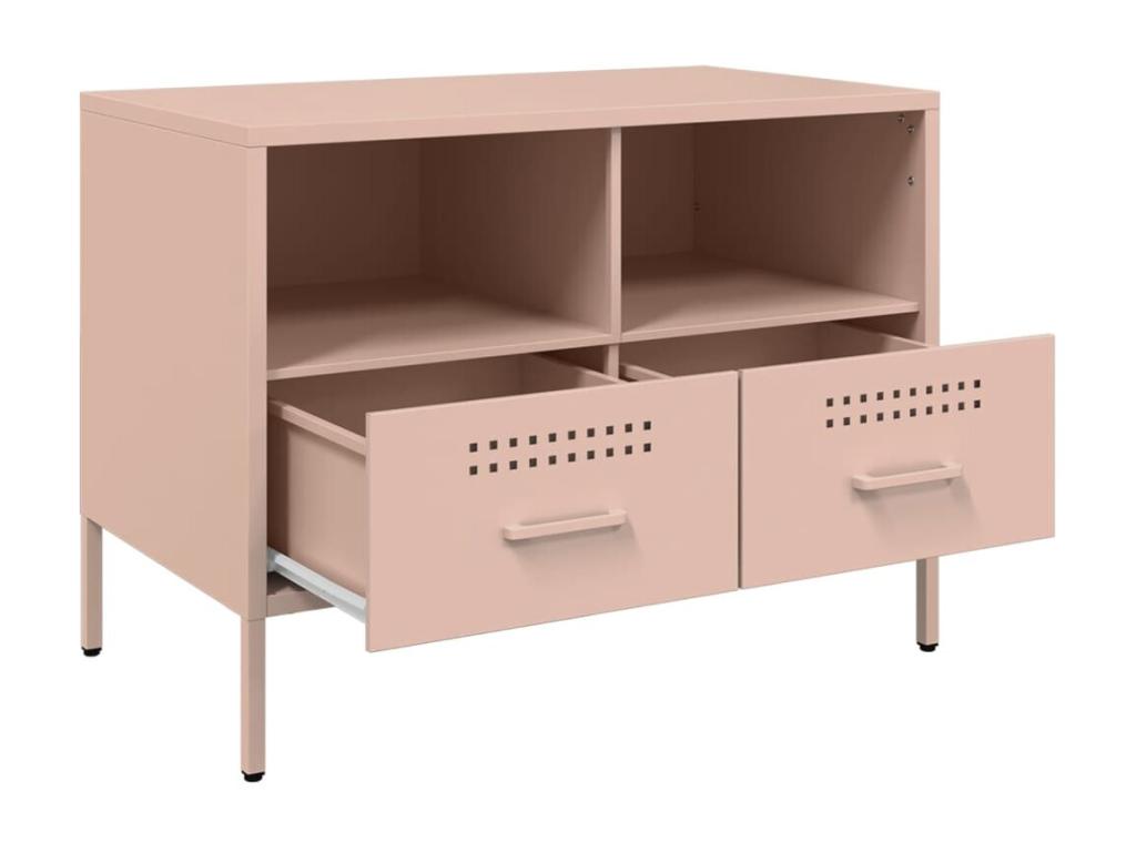 2-piece pink TV unit, 68x39x50.5 cm, cold-rolled steel, 27909EJPP