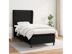Upholstered bed base and mattress, black, 80x200 cm, fabric, 39072NWYR