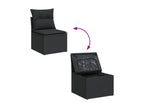 6-piece garden furniture set with cushions, black woven resin, 46498IGNA