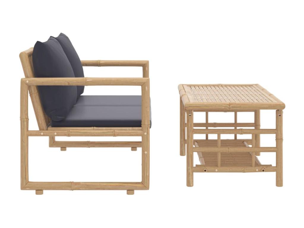 Calmetop 36447DULZ 2-piece garden furniture set with dark grey cushions