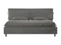 Calmetop size bed without slatted base, upholstered 200x210 cm, grey microfiber, Calmetop 43184IEFO