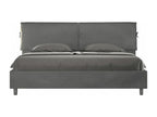 Calmetop size bed without slatted base, upholstered 200x210 cm, grey microfiber, Calmetop 43184IEFO