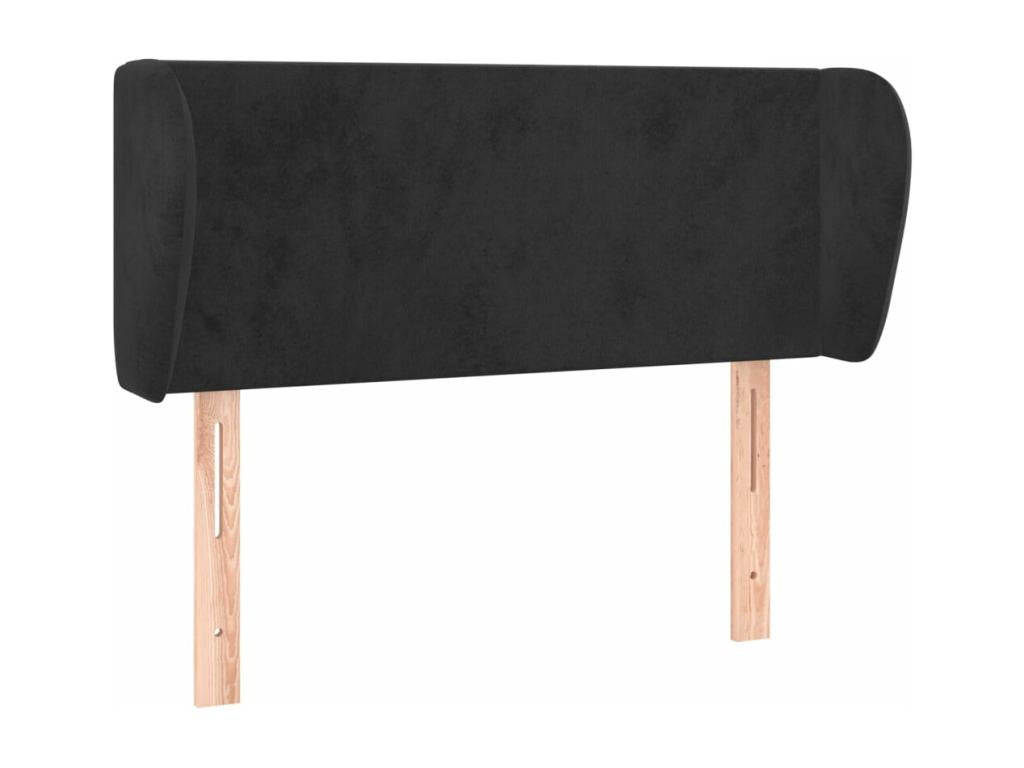 Headboard with wings, Black, 93x23x78/88 cm, Velvet, 88529TEPZ
