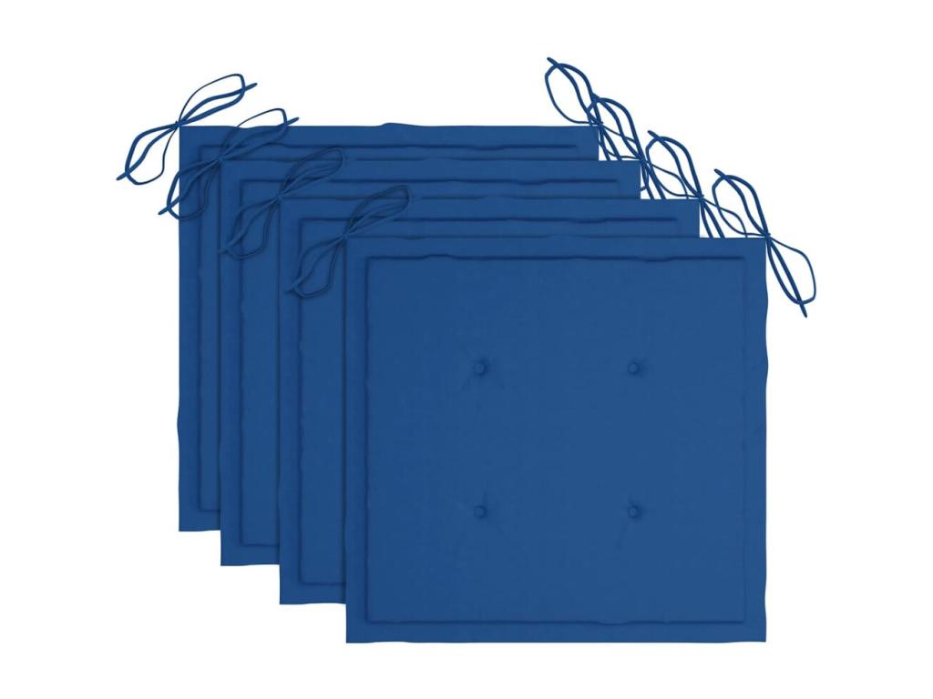 4-piece garden chairs with cushions, solid teak wood, 61127ZUAF