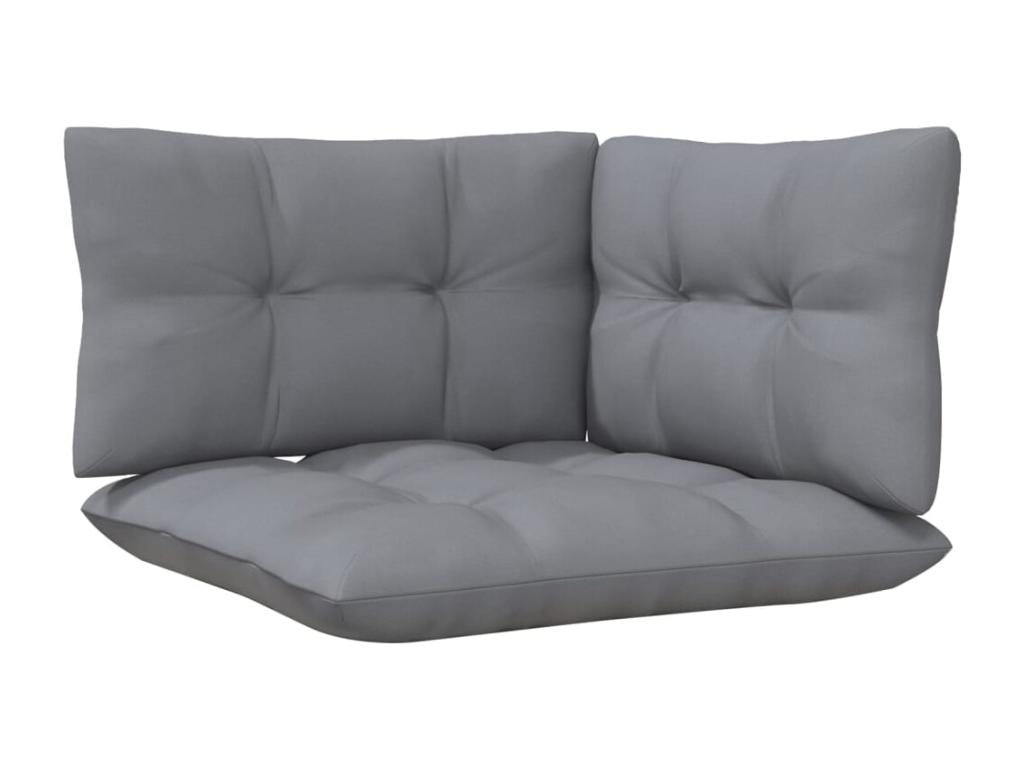 6-piece garden furniture set with grey cushions, pine wood, 56439JMRJ