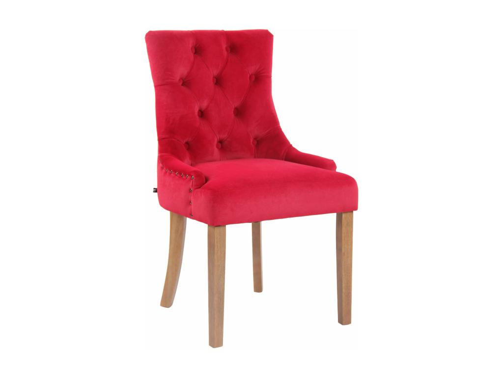 Dining chair - Velvet/Wood - Red - Calmetop 46436RUDU