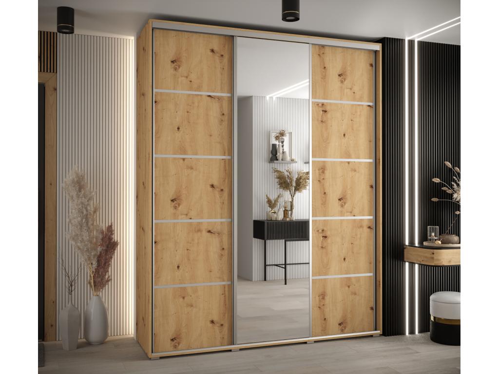Calmetop 5 Sliding Door Wardrobe 235.2/200/60 3 Doors Calmetop/Silver 77979QRDK