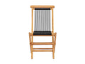 Folding garden chairs, 2 pcs, solid teak wood and rope, 41799FMRD