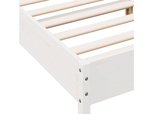 Bed frame with white headboard, 120x190 cm, solid pine wood, 24443DKDB