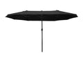 XXL garden parasol, large size 4.6L x 2.7W x 2.4H m, Calmetop steel and high-density polyester frame, black, 69093ICFH