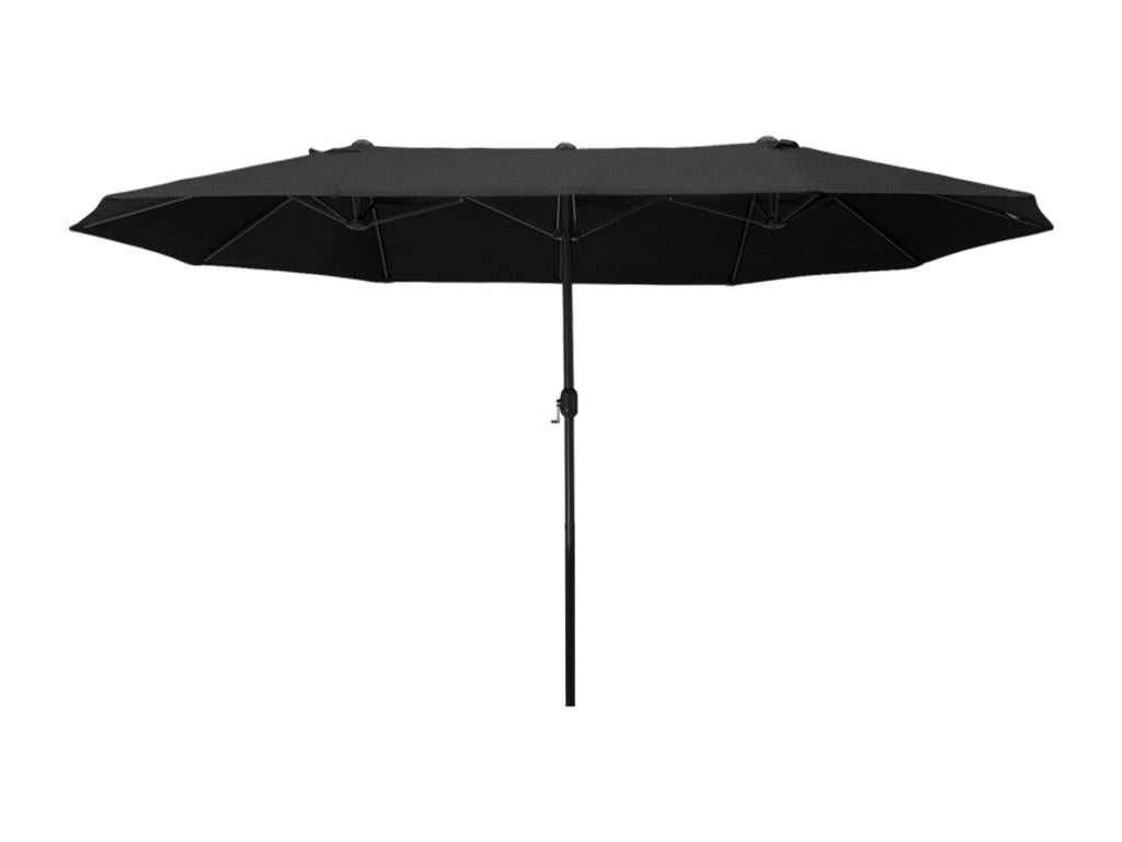 XXL garden parasol, large size 4.6L x 2.7W x 2.4H m, Calmetop steel and high-density polyester frame, black, 69093ICFH