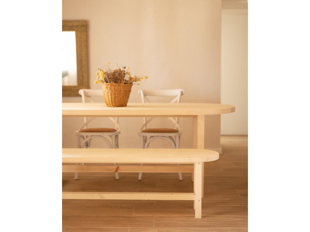 Natural fir wood bench 140x45cm - Nidchicshop 19969HQTI