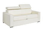 3-seater express convertible sofa in white buffalo leather - 140 cm sleeping area - 22 cm mattress - Nidchicshop 85141EYVL