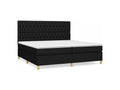 Nidchicshop bed base with mattress, black, 200x200 cm, fabric, 19300RLTP