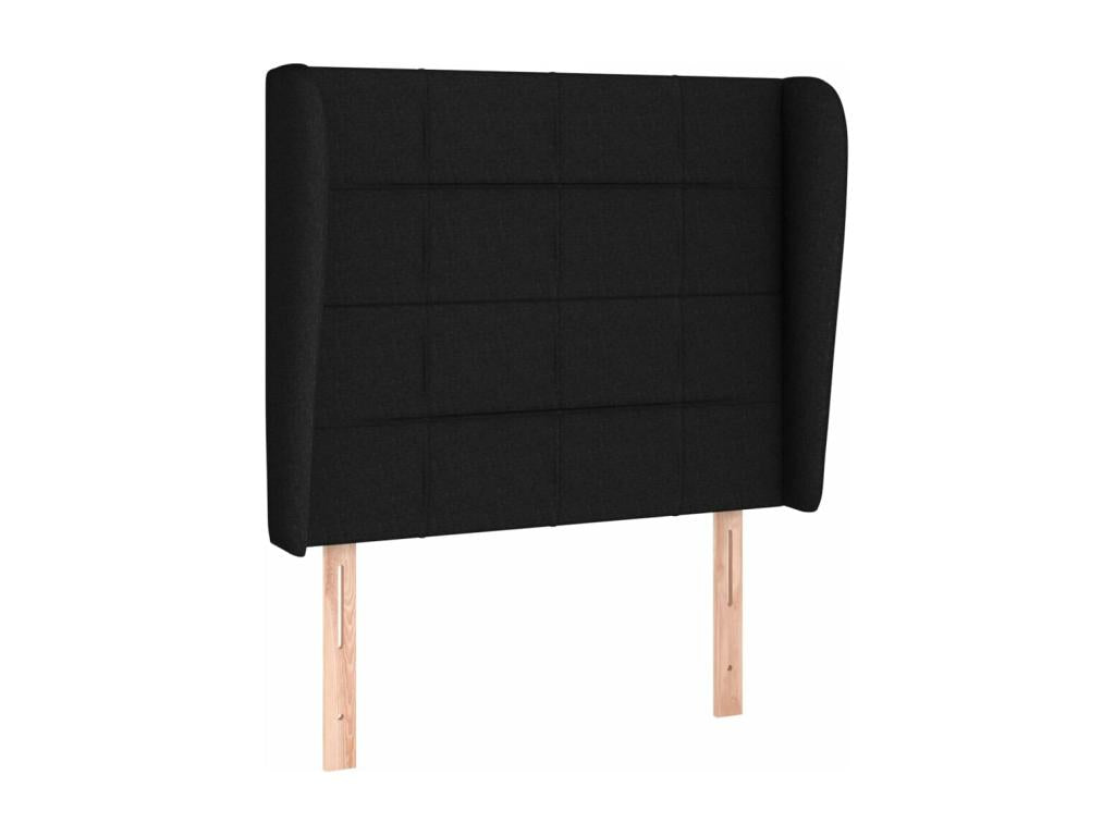 Nidchicshop bed base with mattress, black, 90x190 cm, fabric, 52888JRNF
