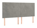 4-piece headboard set, light grey, 100x5x78/88 cm, velvet, 77526ZRUF