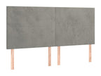 4-piece headboard set, light grey, 100x5x78/88 cm, velvet, 77526ZRUF