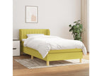Upholstered bed base with mattress, green, 100x200 cm, fabric, 41878RWUO