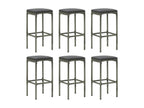 7-piece garden bar set and cushions, Grey Wicker Resin 80414DXUU
