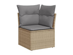 11-piece garden furniture set with beige resin wicker cushions 78584GYHZ
