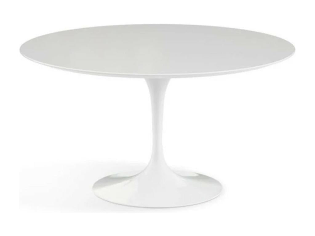 Round Tulip Table - Matte White Top - Diameter 110 cm - Matte White Base 35408VZFP
