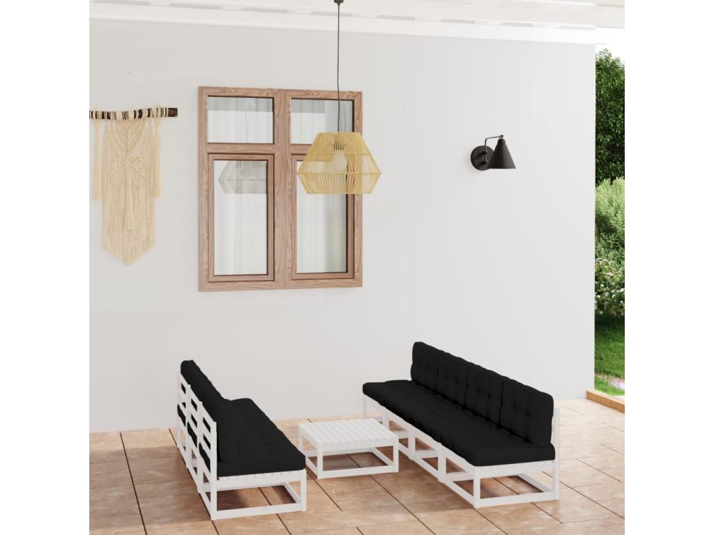 8-piece garden furniture set with cushions, solid pine wood, 64279IZGR