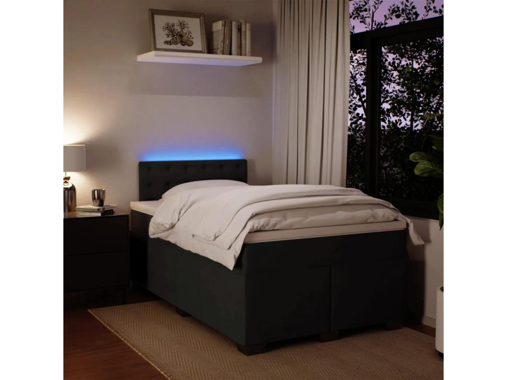 Nidchicshop bed base with black velvet mattress 120x190 cm 88320EVFA