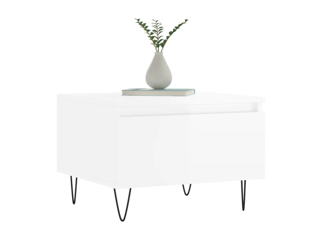 Coffee tables, 2 pcs, glossy white, 50x46x35cm, engineered wood, 08279UJXP