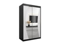 Nidchicshop Sliding Door Wardrobe 200/120/62 2 Doors Black/White 20365JUQD