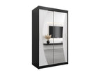 Nidchicshop Sliding Door Wardrobe 200/120/62 2 Doors Black/White 20365JUQD