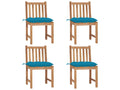 Set of 4 garden chairs with cushions, solid teak wood, 23554UQPQ