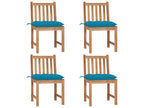 Set of 4 garden chairs with cushions, solid teak wood, 23554UQPQ
