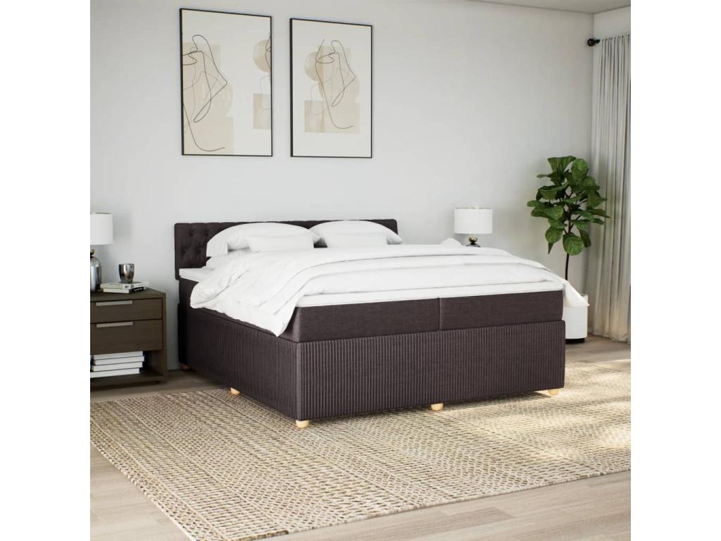 Calmetop bed base with mattress, dark brown, 200x200 cm, 47578RVTI