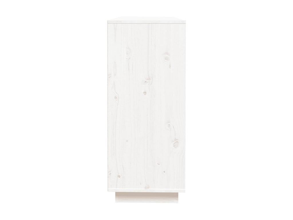White Buffet 110.5x35x80 cm Solid Pine Wood 45809CIKJ