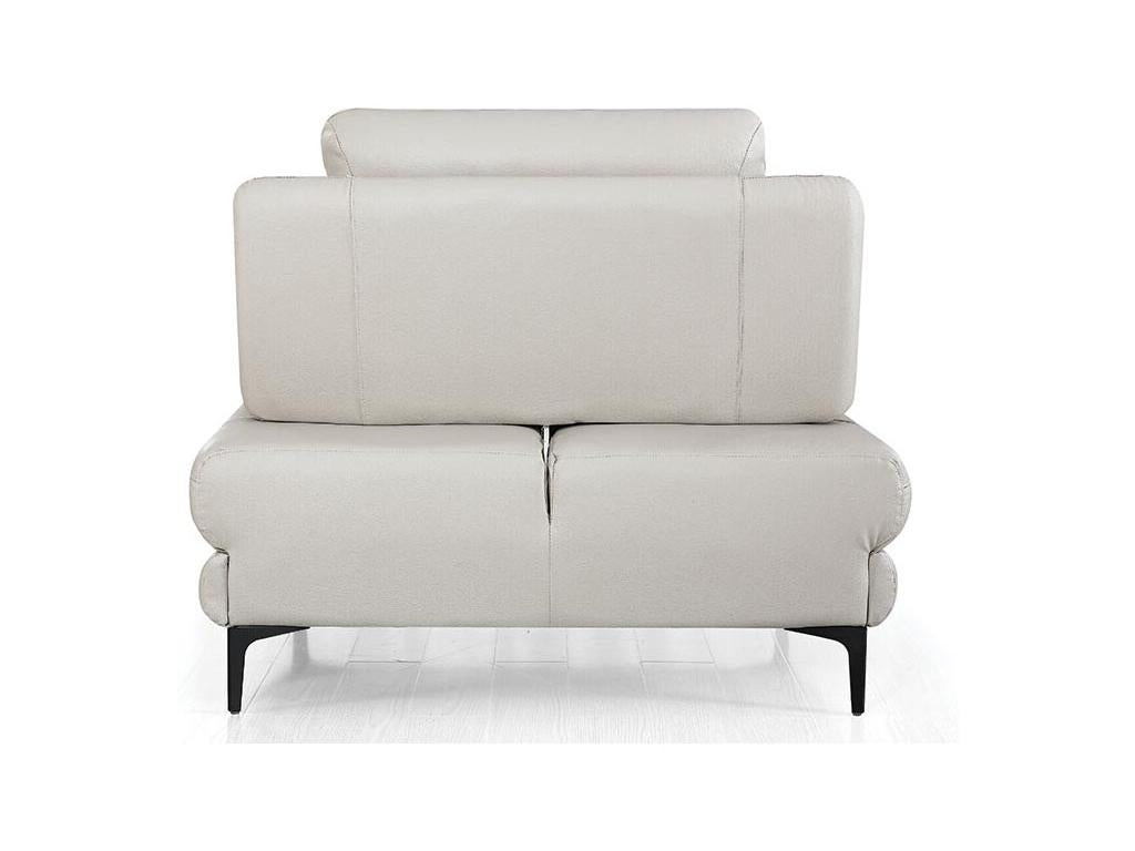 Nidchicshop Beige Leather Designer Armchair with Adjustable Backrest 86539HIPI