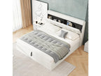 Storage bed 180x200 cm - in faux leather - headboard with storage - White 21997HSOS
