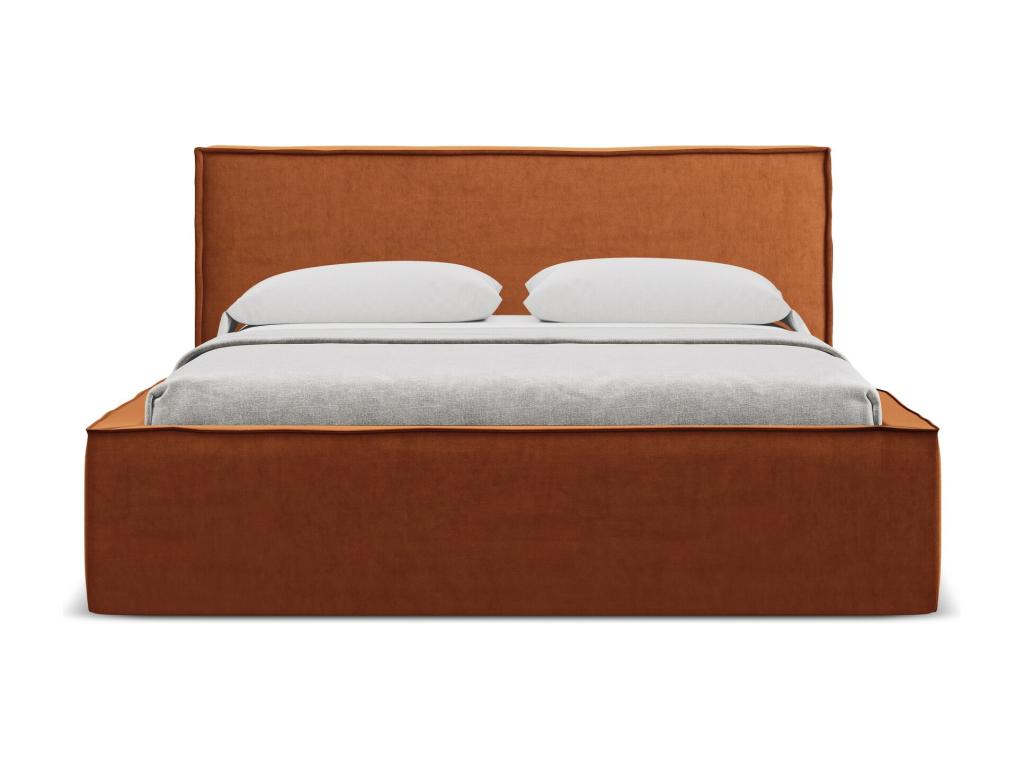 Velvet storage bed 180x200 - terracotta - Calmetop 74893YNDI