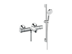 Calmetop Universal chrome thermostatic bath mixer, Calmetop 2-jet shower head pack, flexible hose bar 26288FVXS