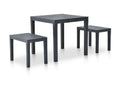Garden table with 2 benches, Anthracite plastic, 03855XWHT
