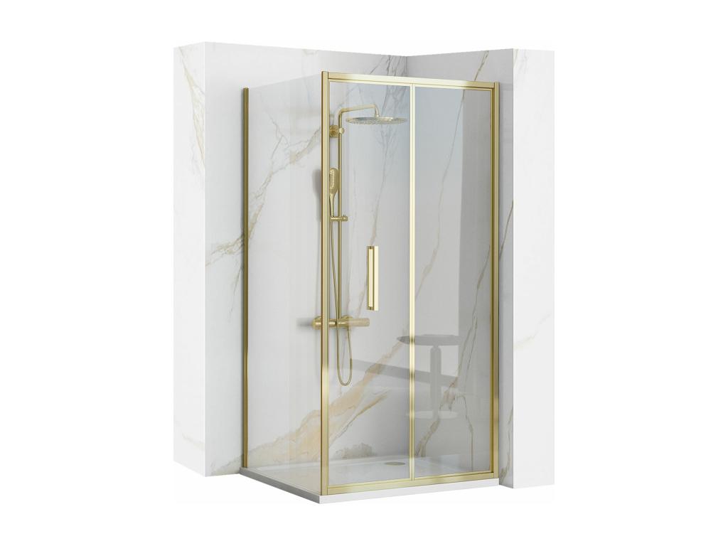 Calmetop Rapid Fold Shower Enclosure 80x80 Gold 70235MEIM