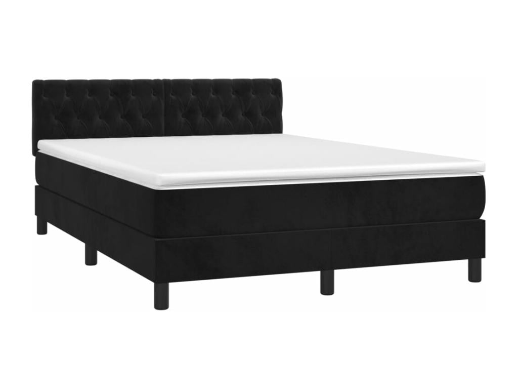 Calmetop bed base with black 140x200 cm velvet mattress 93567QXEL