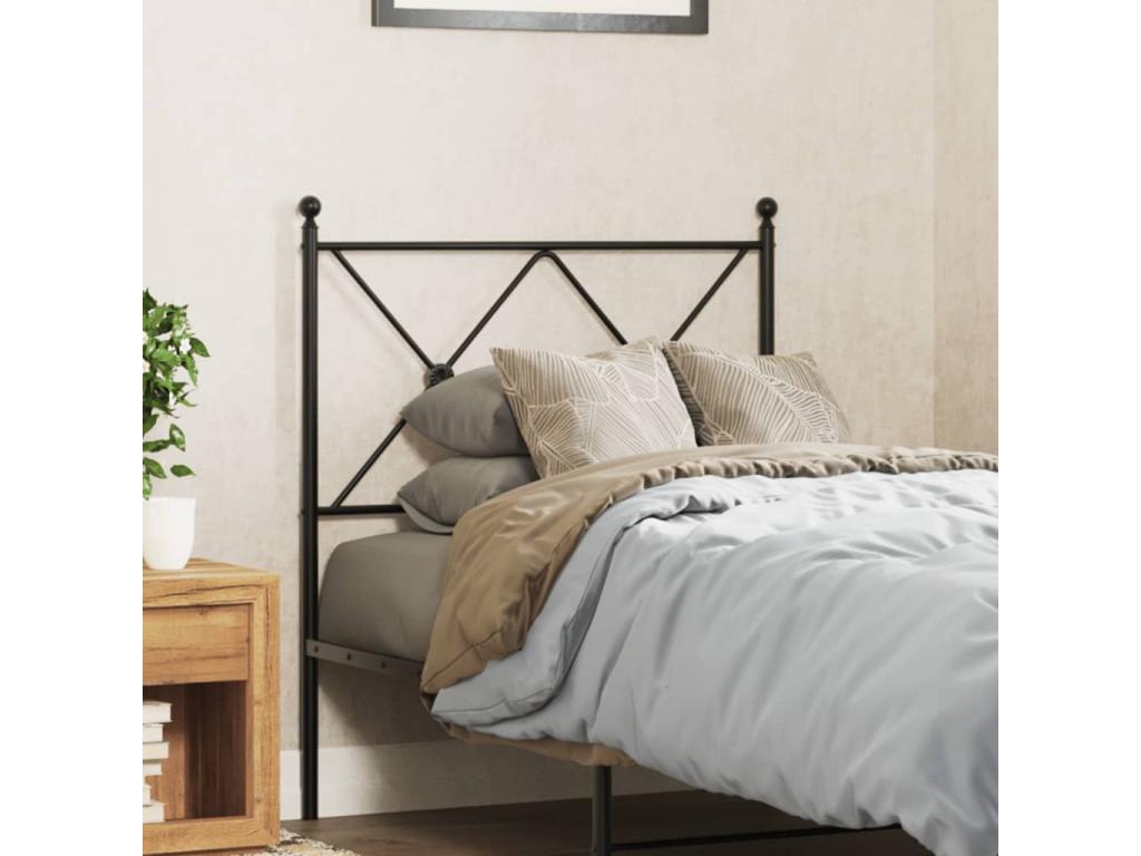 Black metal headboard 80 cm 69591LWQU