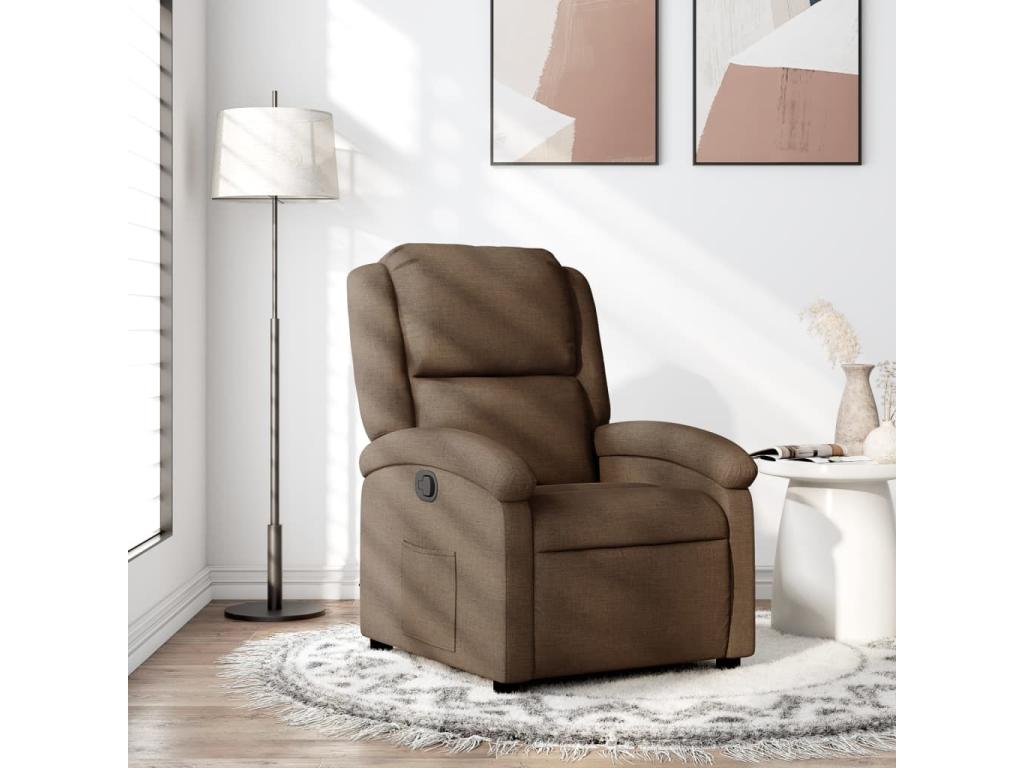 Brown Fabric Reclining Armchair 45754AHBV