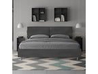 Calmetop size bed without slatted base, upholstered 200x210 cm, grey microfiber, Calmetop 43184IEFO