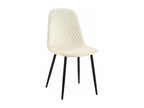Calmetop dining chair x1 in a diamond pattern, cream velvet and black metal, 10 0002250 33737WMHY